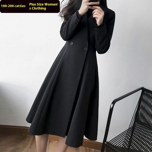Autumn New Plus Size Women's Long Suit Trench Coat - Image 6
