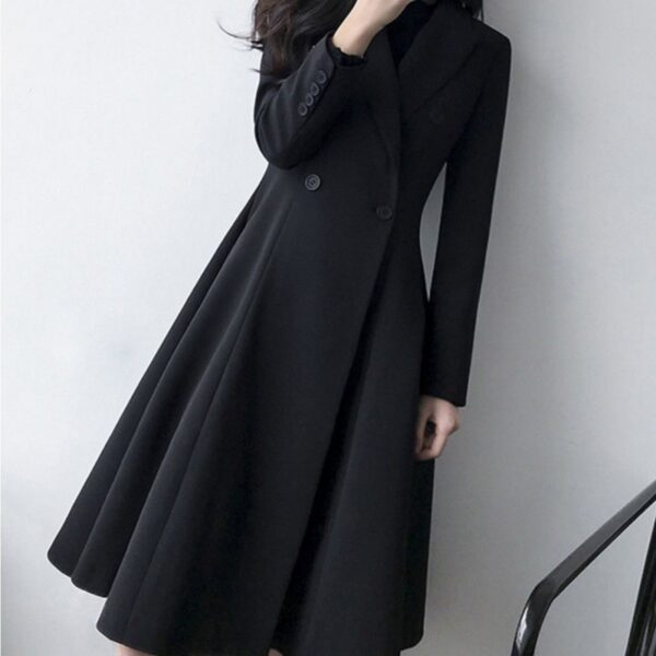 Autumn New Plus Size Women's Long Suit Trench Coat - Image 3