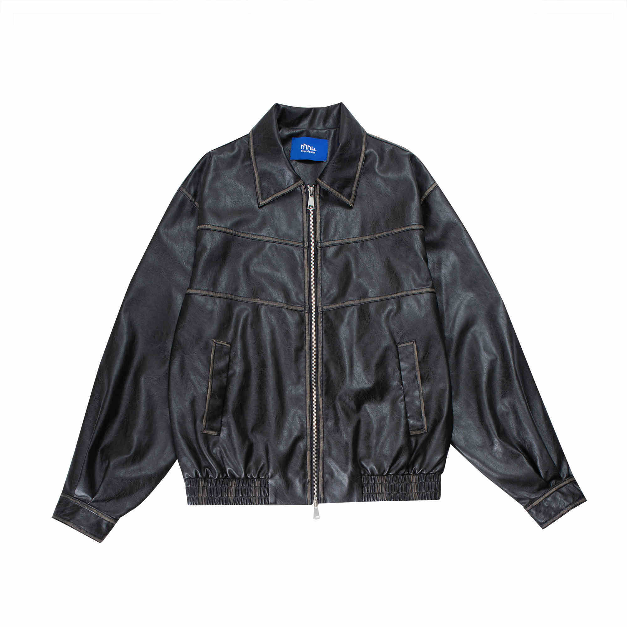 Japanese Retro Motorcycle Leather Jacket Loose High Street - Image 4