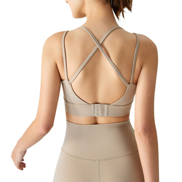 Spaghetti Strap One-piece Fixed Cup Sports Underwear Medium Strength Beauty Back Strap - Image 7