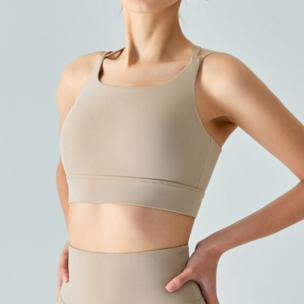 Spaghetti Strap One-piece Fixed Cup Sports Underwear Medium Strength Beauty Back Strap - Image 3