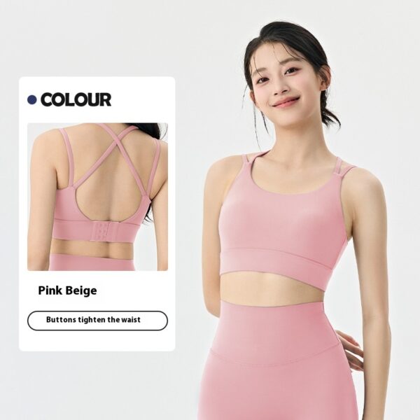 Spaghetti Strap One-piece Fixed Cup Sports Underwear Medium Strength Beauty Back Strap - Image 10