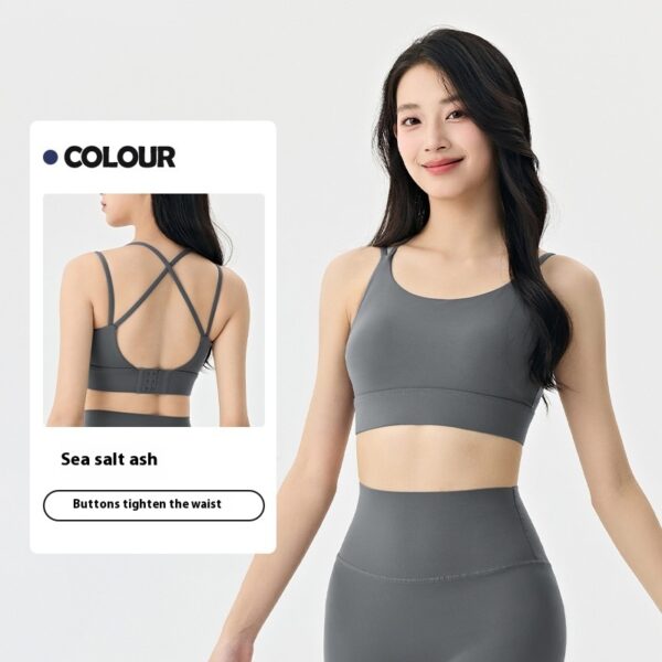 Spaghetti Strap One-piece Fixed Cup Sports Underwear Medium Strength Beauty Back Strap - Image 4