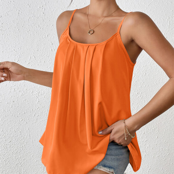 Pleated Camisole All-match Loose Sleeveless Vest Top - Image 4