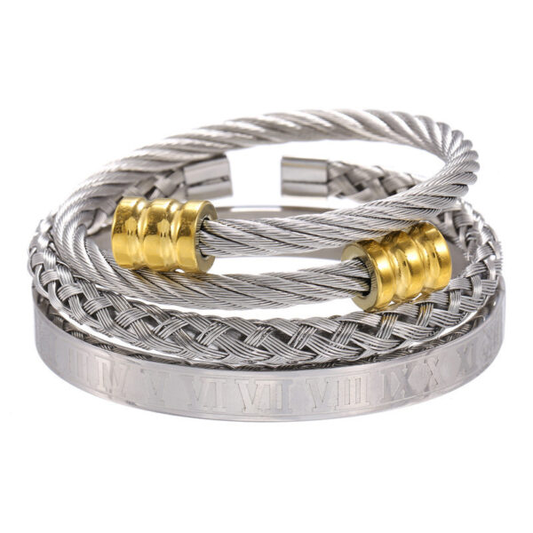 Titanium Steel Bracelet Suit Punk Creative Personality Roman - Image 5