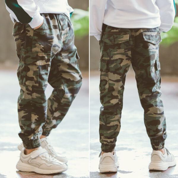 Children's Sports Military Camouflage Casual Trousers - Image 6