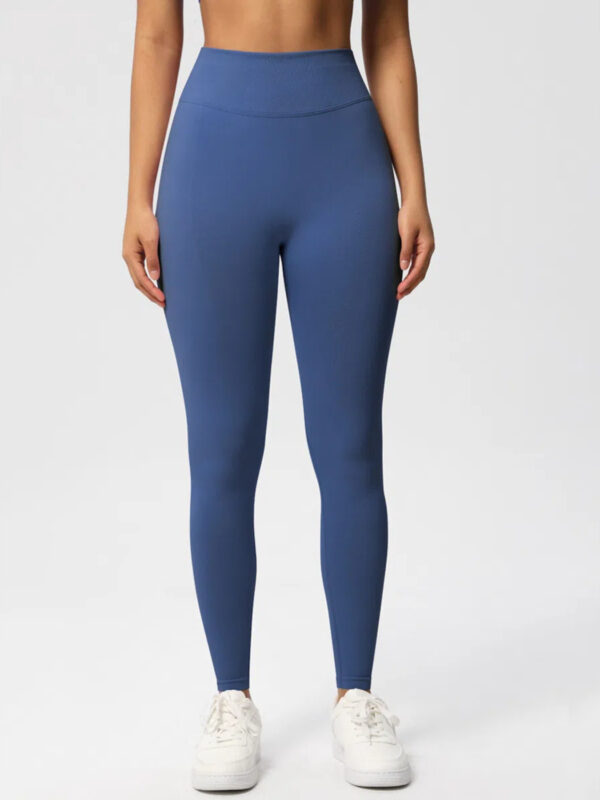 Sexy High Elastic Women's Solid Tights High Waist Workout Yoga Leggings, Scrunch Butt Lifting Elastic Pants, Tummy Control Butt Lifting Workout Yoga Athletic Pants - Image 3