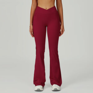 High Waist Nude Feel Bell-bottom Pants Women's Casual Sports Pants