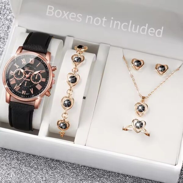 Women's Simple Belt Watch Love Jewelry Gift Suit - Image 5