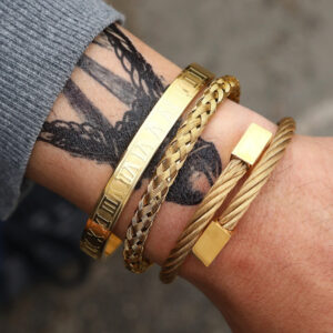 Titanium Steel Bracelet Suit Punk Creative Personality Roman