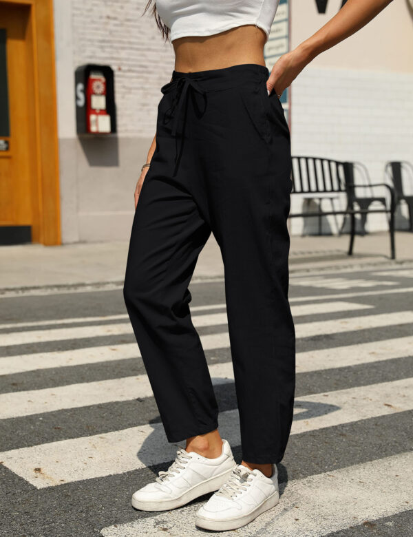New Casual Linen Drawstring Pants For Women - Comfortable & Stylish - Image 3