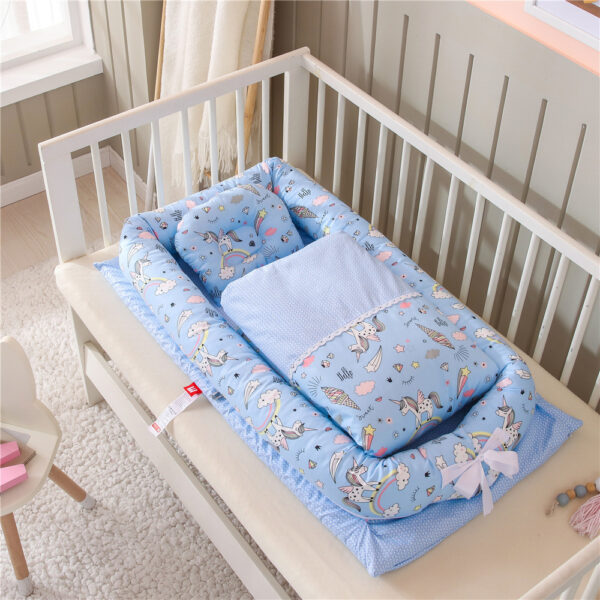 Crib Anti-pressure Newborn Foldable Portable Crib Middle Bed Baby Infant Mattress Bionic Travel Bed - Image 2