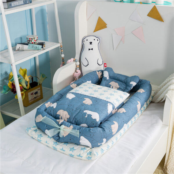 Crib Anti-pressure Newborn Foldable Portable Crib Middle Bed Baby Infant Mattress Bionic Travel Bed - Image 5