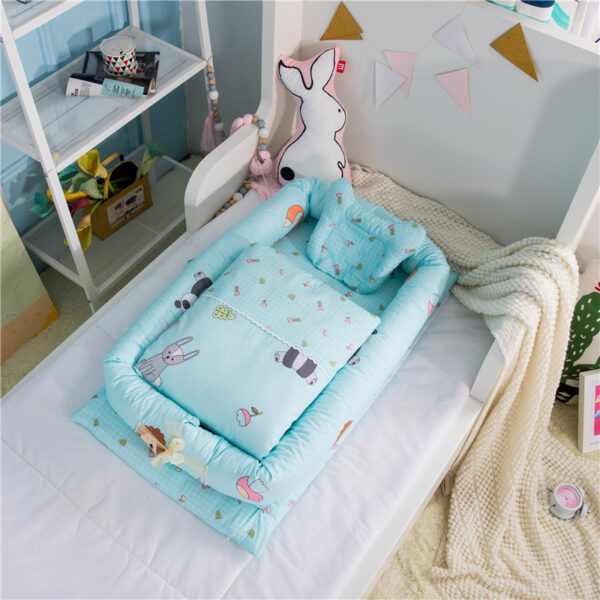 Crib Anti-pressure Newborn Foldable Portable Crib Middle Bed Baby Infant Mattress Bionic Travel Bed - Image 6