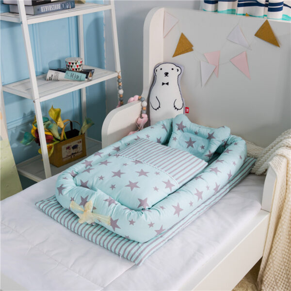 Crib Anti-pressure Newborn Foldable Portable Crib Middle Bed Baby Infant Mattress Bionic Travel Bed - Image 4