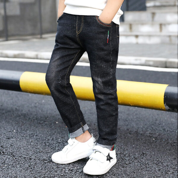 Boys' denim trousers, new style, big children's trousers, spring and autumn children's trousers - Image 3