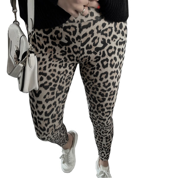 Comfortable High Waist Soft Leopard Print Home Trousers - Image 5