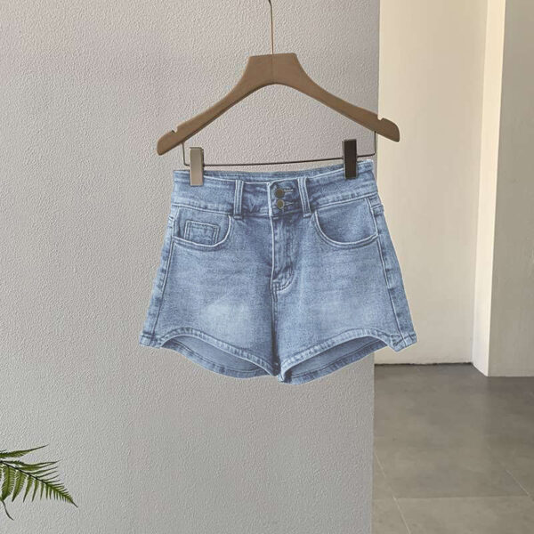 Women's Thin Stretch High Waist Denim Shorts - Image 8