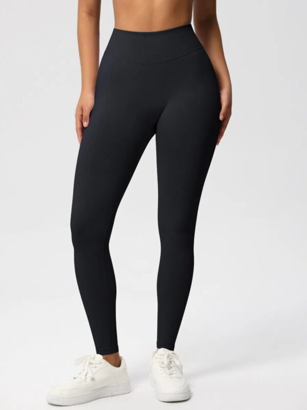 Sexy High Elastic Women's Solid Tights High Waist Workout Yoga Leggings, Scrunch Butt Lifting Elastic Pants, Tummy Control Butt Lifting Workout Yoga Athletic Pants - Image 7
