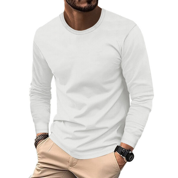 Round Neck Waffle Casual Top For Men - Image 8