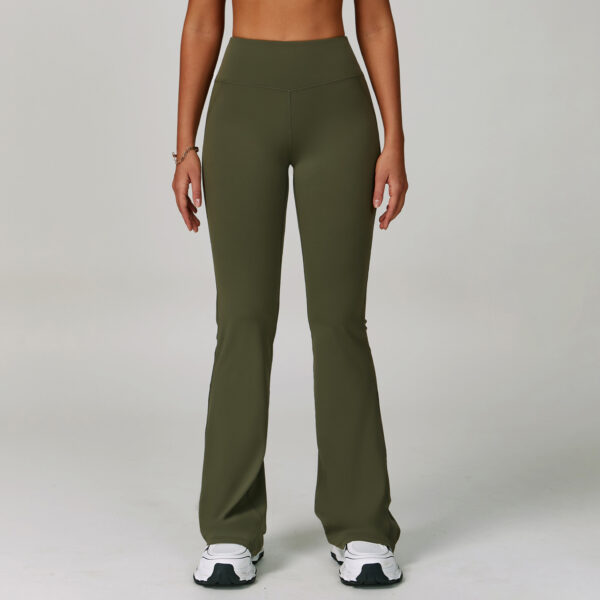 Sports High Waist Hip Lift Wide Leg Outerwear Bell-bottom Pants - Image 4