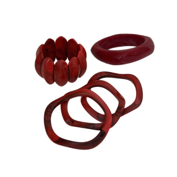 European And American Simple Geometric Blooming Red Bracelet - Image 2