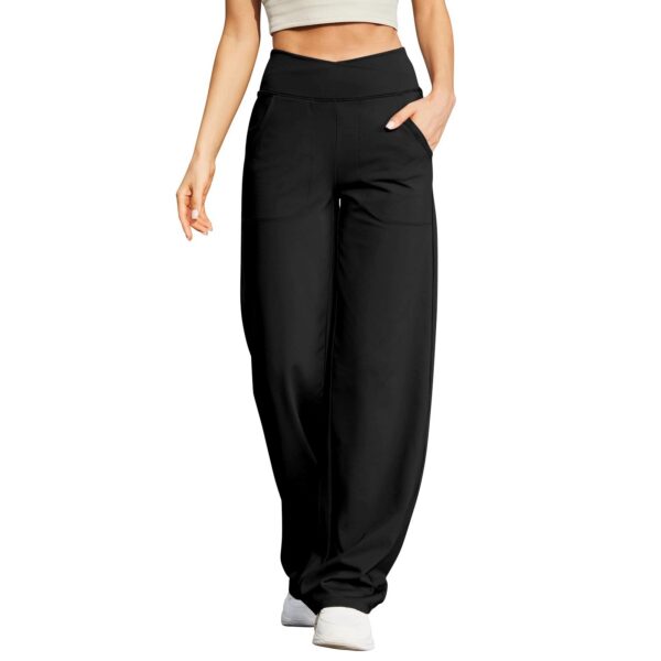 Nude Feel V Waist Cross With Pocket Fitness Sports Yoga Casual Pants - Image 2