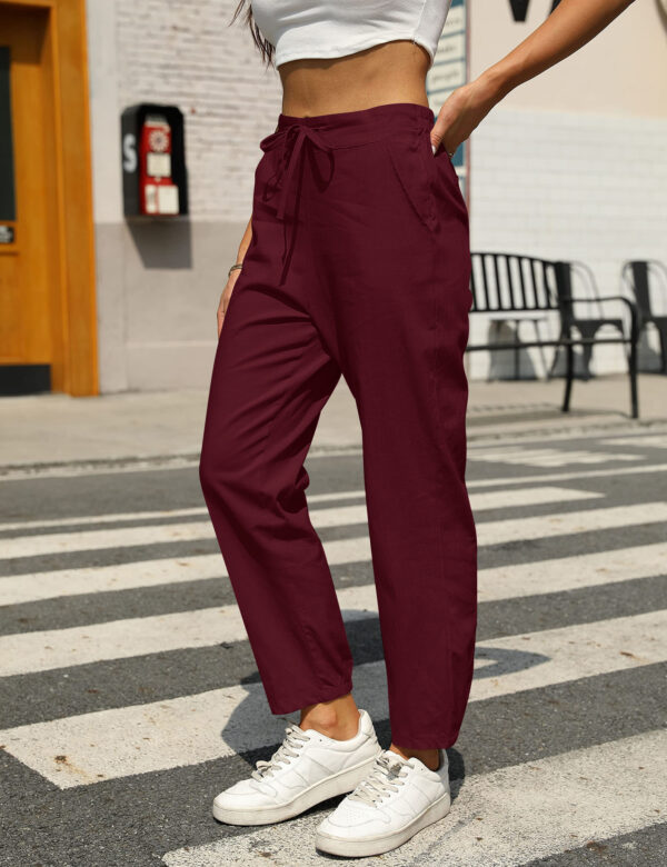 New Casual Linen Drawstring Pants For Women - Comfortable & Stylish - Image 9