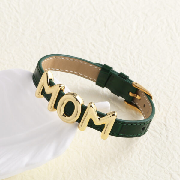 Cowhide Watch Strap Letter Mama Mother's Day Bracelet - Image 3