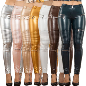 Shascullfites Melody Leather Blue Leather Pants Gothic Female Biker Pants Pu Clothes Punk Leather Pants For Women