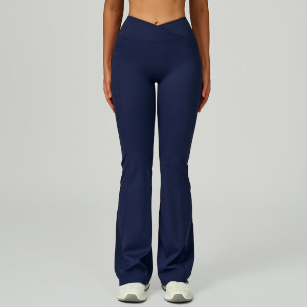 High Waist Nude Feel Bell-bottom Pants Women's Casual Sports Pants - Image 3