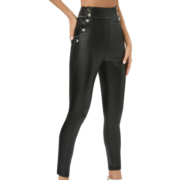 Ladies' Fashionable Slim Fit And Slimming High Waisted Pants, New Retro Casual Tight Fitting And Versatile Elastic Pencil Pants - Image 5