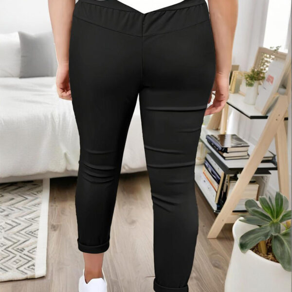 Women's Solid Color Casual Pants - Stretchy Waist With Drawstring Comfortable Lounge Pants - Image 6