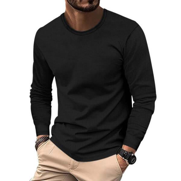 Round Neck Waffle Casual Top For Men - Image 3