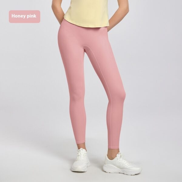 High Waist Nude Feel Yoga Pants Women's Summer Thin Peach Hip Lifting Seamless Fitness Pants - Image 4