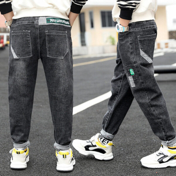 Boys Jeans Autumn And Winter New One-piece Velvet - Image 2