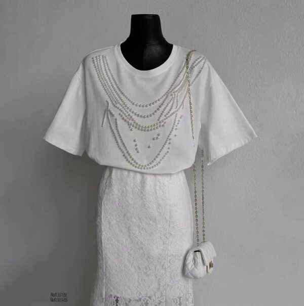 Heavy Industry Beads Pearl All-match Slimming And Fashionable Top - Image 7