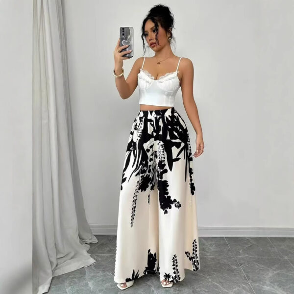 Fashion Printing Lace-up Waist-controlled Slimming Women's Casual Pants - Image 5