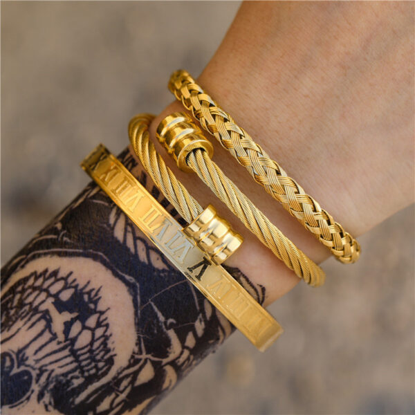 Titanium Steel Bracelet Suit Punk Creative Personality Roman - Image 7