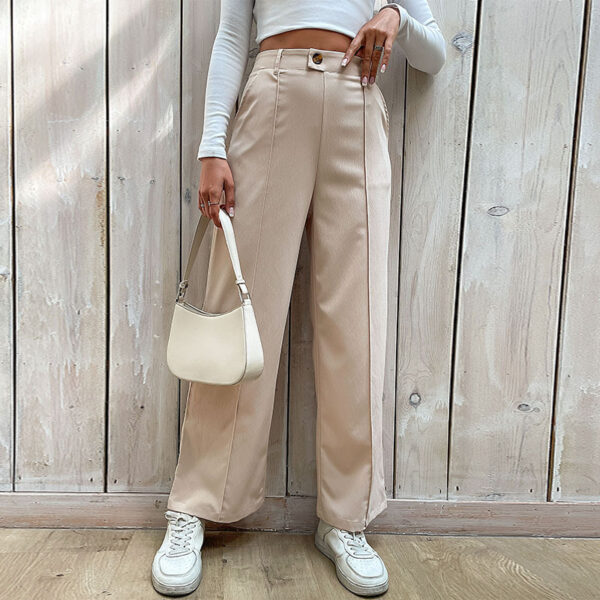 Women's Casual Slacks Splicing Straight-leg Pants - Image 4