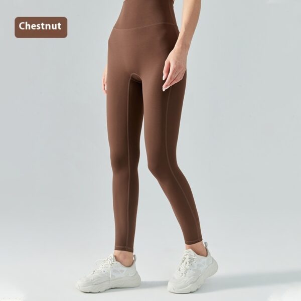 High Waist Nude Feel Yoga Pants Women's Summer Thin Peach Hip Lifting Seamless Fitness Pants - Image 9
