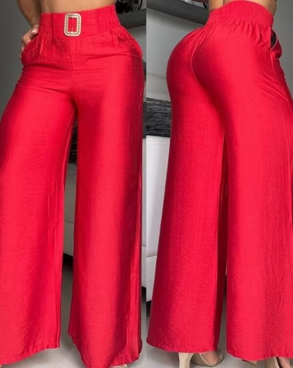 Wide Leg High Waist Loose And Slimming Metal Decorative Speakers Trousers - Image 2