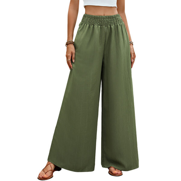 Green Casual Wide-leg Pants For Women - Image 3