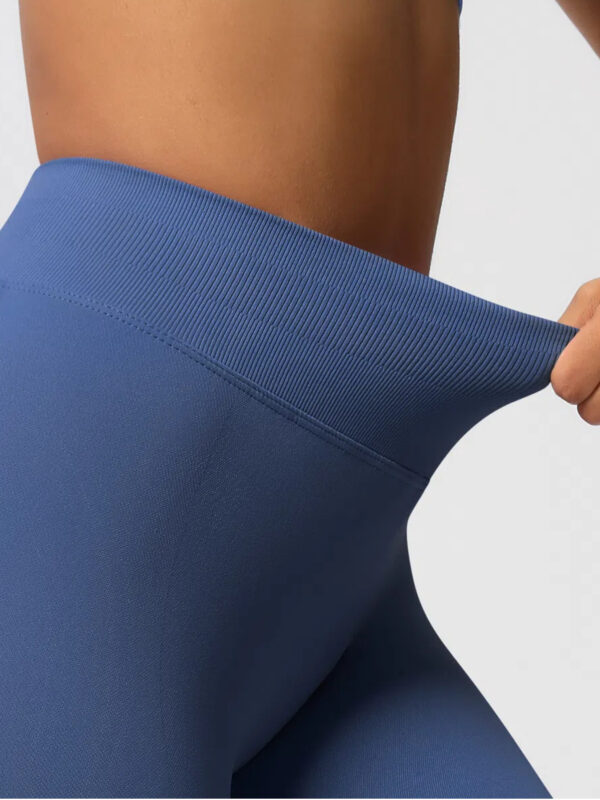 Sexy High Elastic Women's Solid Tights High Waist Workout Yoga Leggings, Scrunch Butt Lifting Elastic Pants, Tummy Control Butt Lifting Workout Yoga Athletic Pants - Image 2