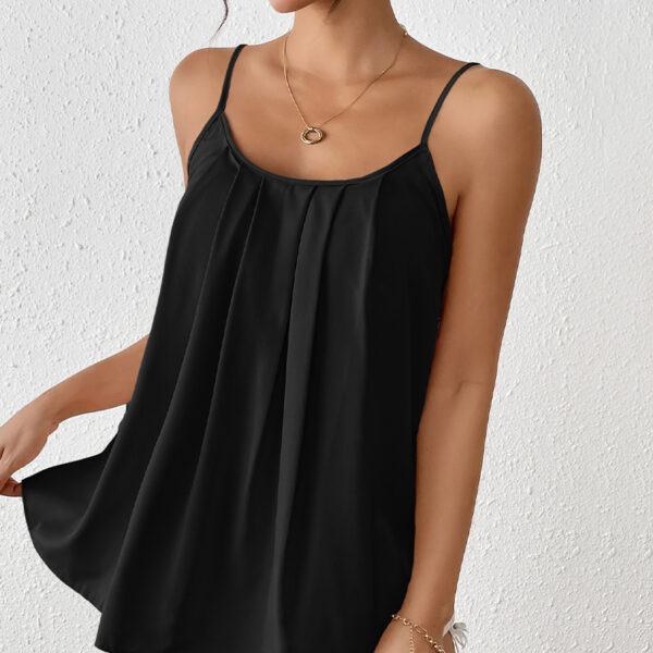 Pleated Camisole All-match Loose Sleeveless Vest Top - Image 6