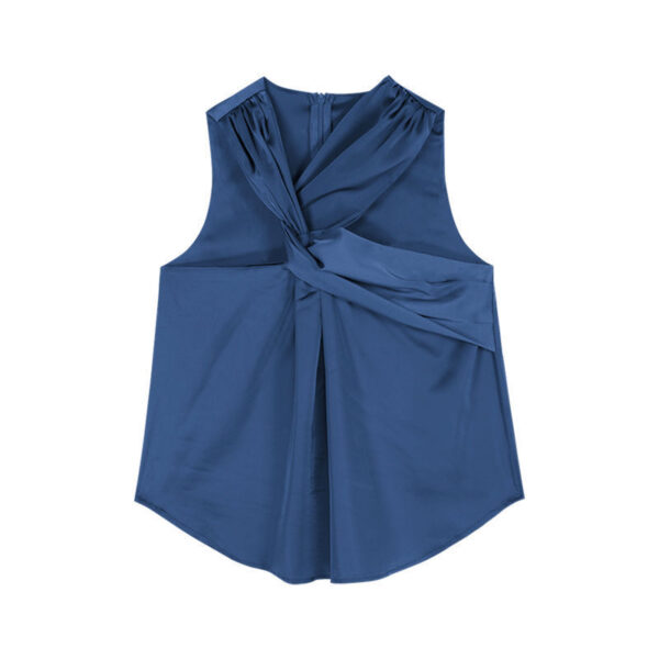 Blue Halter Niche Sleeveless Vest Elegant Chic Slim Top - Image 6