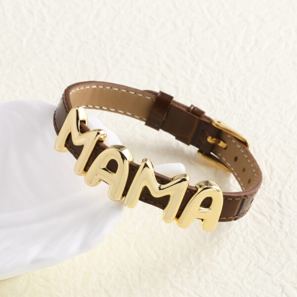 Cowhide Watch Strap Letter Mama Mother's Day Bracelet - Image 9