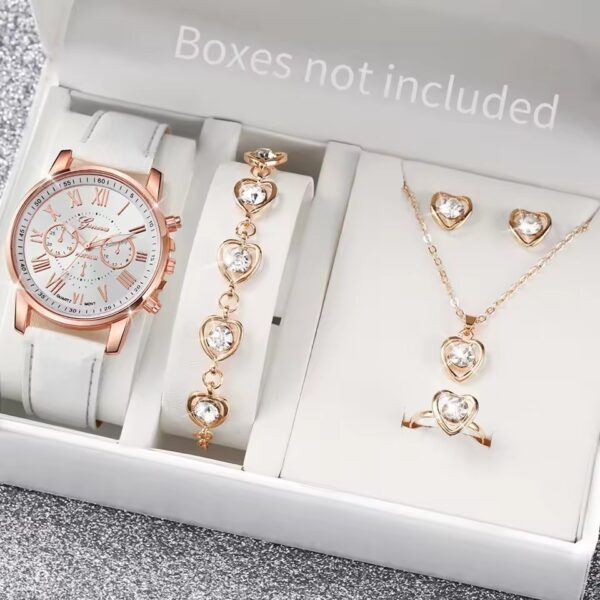 Women's Simple Belt Watch Love Jewelry Gift Suit - Image 3