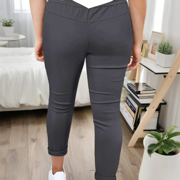 Women's Solid Color Casual Pants - Stretchy Waist With Drawstring Comfortable Lounge Pants - Image 9