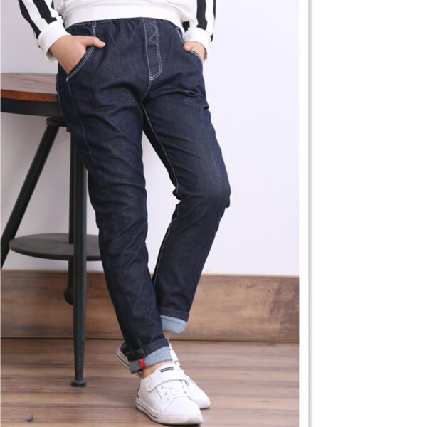 Children's Clothing, Boys' Jeans With Thick Fleece, Winter Children's Casual Wear - Image 3